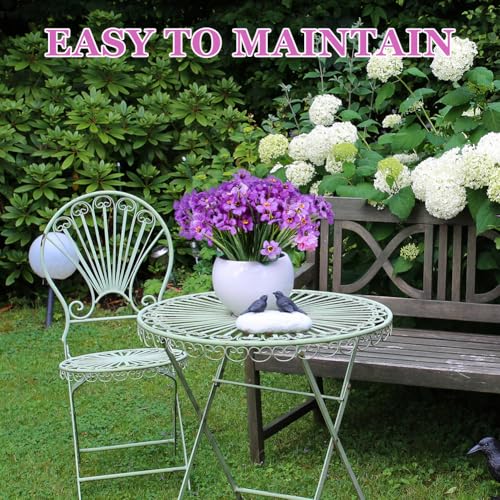 Loyanger 6 Bundles Artificial Violet Flowers, Fake Silk Flowers Spring Decor, UV Resistant Faux Plants, No Fade Faux Greenery for Indoor Outdoor Home Garden Wedding Decor(Color:Purple) - Image 5
