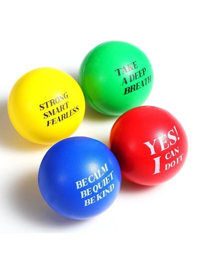Kasyat 20 Pieces Motivational Stress Balls Colorful Foam Quotes Ball Pack Inspirational Relief Anxiety Small for Motivating Encouraging Adult (Red, Green, Yellow, Blue) - Image 3
