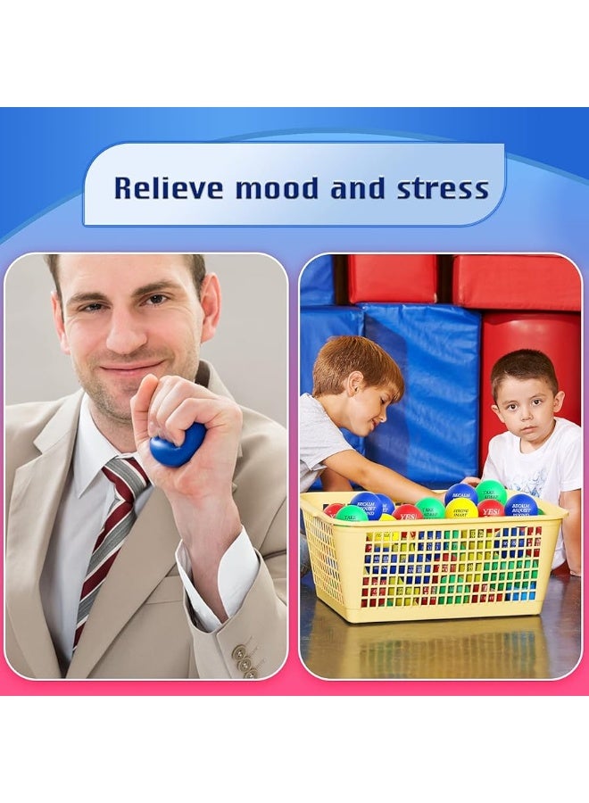 Kasyat 20 Pieces Motivational Stress Balls Colorful Foam Quotes Ball Pack Inspirational Relief Anxiety Small for Motivating Encouraging Adult (Red, Green, Yellow, Blue) - Image 1