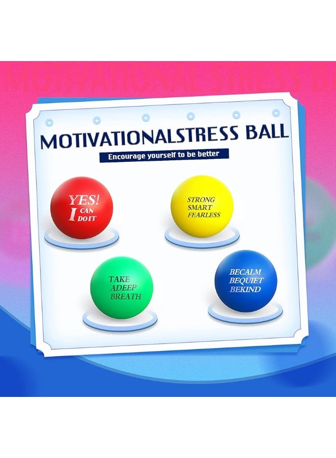 Kasyat 20 Pieces Motivational Stress Balls Colorful Foam Quotes Ball Pack Inspirational Relief Anxiety Small for Motivating Encouraging Adult (Red, Green, Yellow, Blue) - Image 4