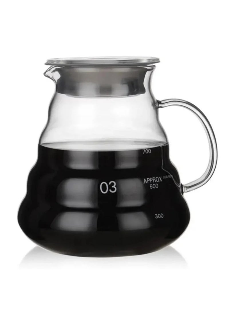 V60 Coffee Server Maker Heat Resistant Glass Pot Pour Over Kettle Teapot Hand Drip Pour Over 800ml - Image 1
