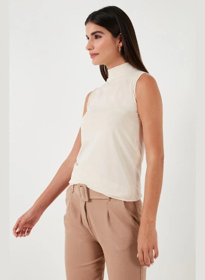 Lela Lela Cotton Sleeveless High Neck T-Shirt Women's T-SHIRT 5865710