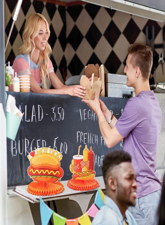 Tioncy 10 Pcs Hotdog Table Centerpieces Hot Dog Day Decor Hotdog Honeycomb Fast Food Burger Decorations Hot Dog Birthday Party Supplies for Birthday Sausage Food Themed Party Decoration - Image 5