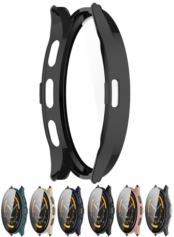 AWADUO Smartwatch Full Coverage PC Protective Case Cover with Tempered Glass Screen Protector Compatible with Garmin Venu 3S, Soft and Durable(Black) - Image 1