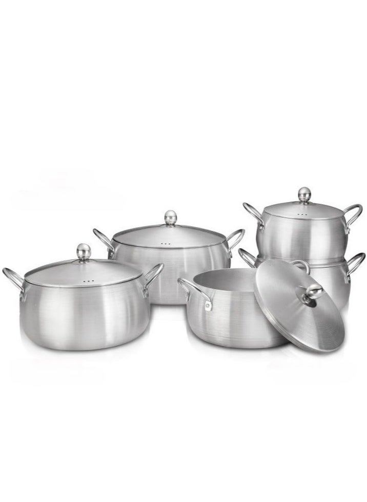 Generic 5 Piece Aluminum Cookware Set with Lids  - Image 1