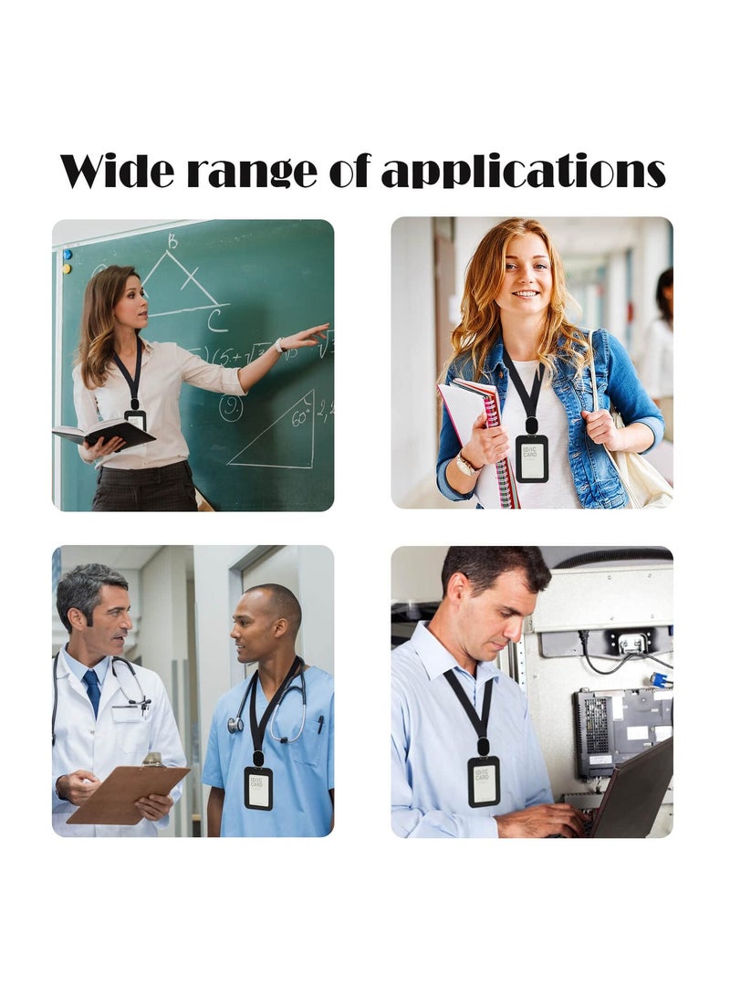 SYOSI Leather Retractable Id Card Holder, Retractable Reel Nylon Lanyard Holder with Breakaway Lanyards, Durable Metal Clasp, Horizontal and Vertical Use, for Office, Doctor, Student, Teacher, Staff - Image 5