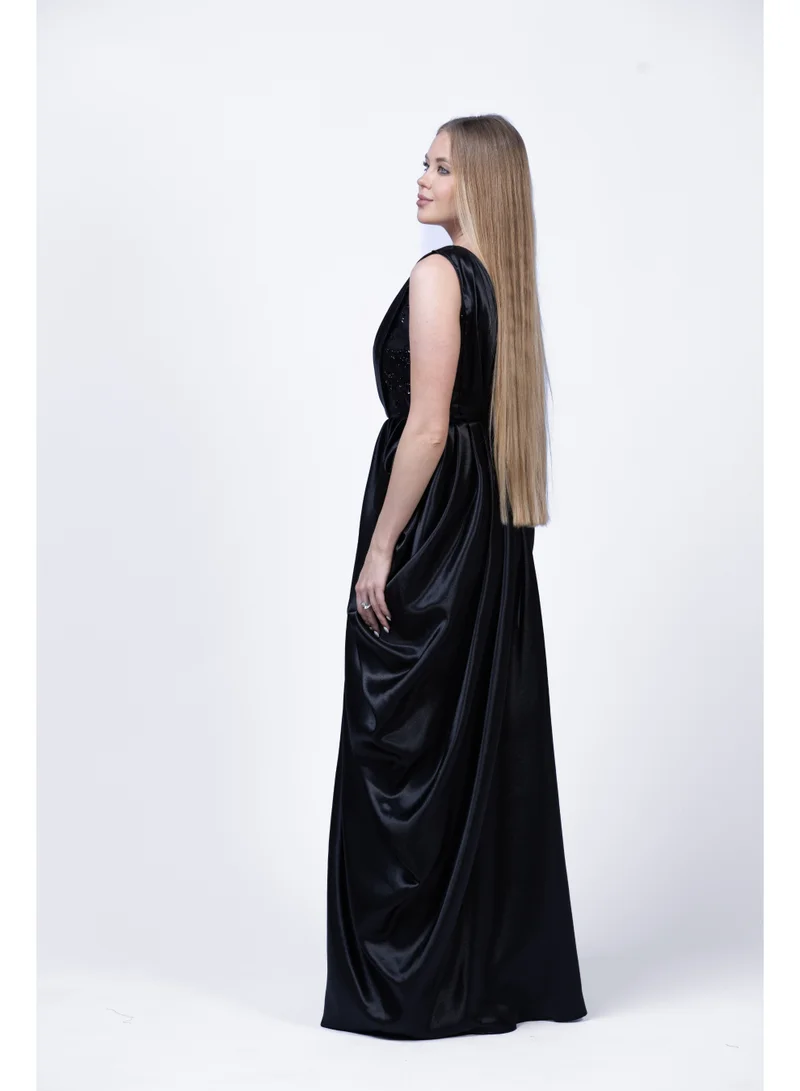 Fashonara  Silk One-Shoulder Draped Evening Gown for Women | Elegant Formal Dress for Women | Best Price UAE