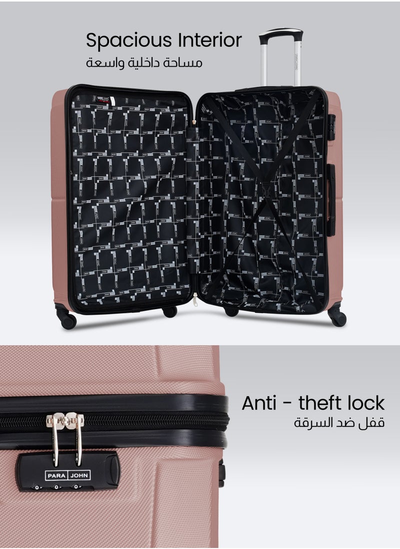 PARAJOHN Sparkle Cabin Size ABS Hardside Spinner Luggage Trolley 20 Inch Rose Gold  - Image 2