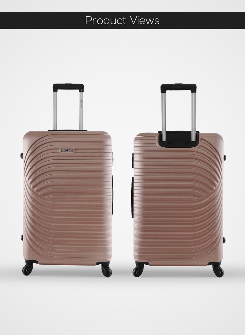 PARAJOHN Sparkle Cabin Size ABS Hardside Spinner Luggage Trolley 20 Inch Rose Gold  - Image 2