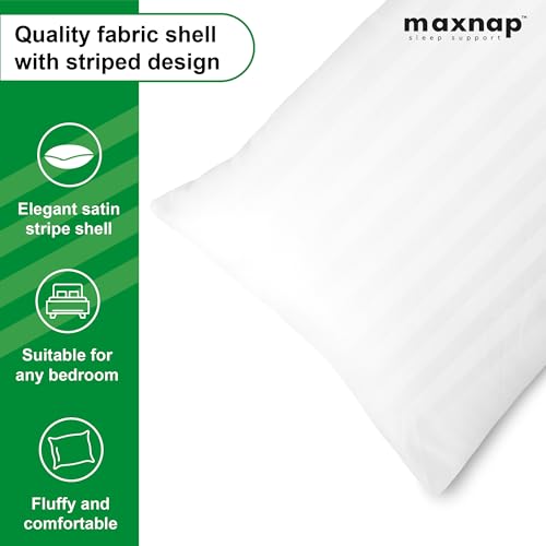 MAXNAP Striped Comfort Hollow Fiber Sleeping Pillows | Soft & Fluffy Support | Elegant Satin Striped Fabric | Standard 24 x 16 Inch | Pack of 1 - Image 4