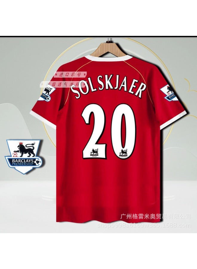 06-07 Red Devils Home Star No. 20 Plus Premier League Short Sleeve Football Jersey - Image 1