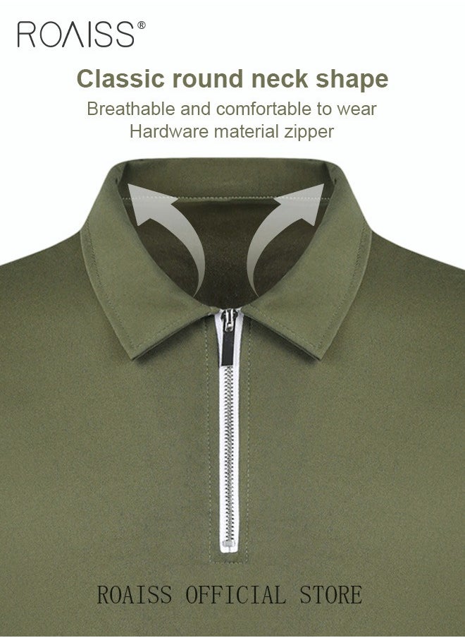 roaiss Men's Polo Shirt - Solid Color Short Sleeve Lapel T-Shirt - Casual Fit - Summer Fashion Essential  - Image 4