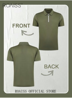roaiss Men's Polo Shirt - Solid Color Short Sleeve Lapel T-Shirt - Casual Fit - Summer Fashion Essential  - Image 3