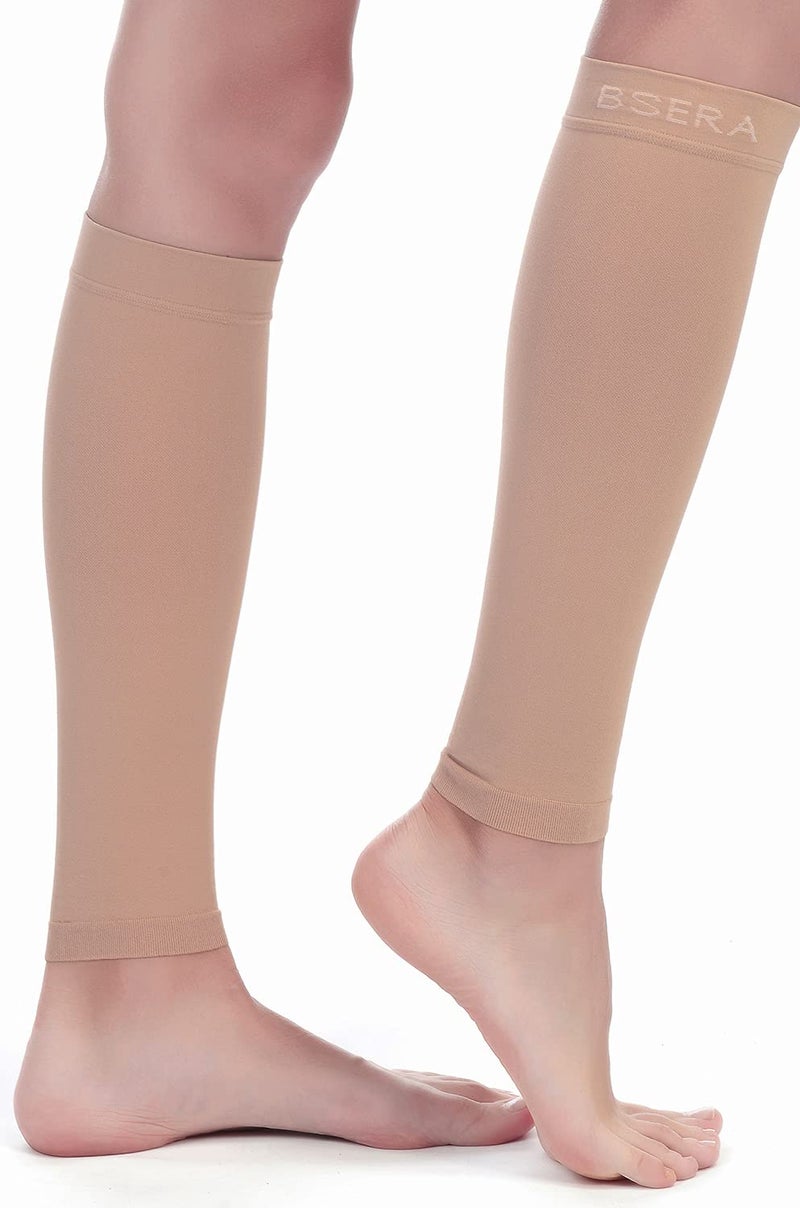 BSERA Calf Compression Sleeve Women, 2 Pairs 20-30mmHg Footless Compression Socks Stockings for Calf Support, Circulation, Swelling, Shin Splints, Varicose Veins, Recovery - Image 5