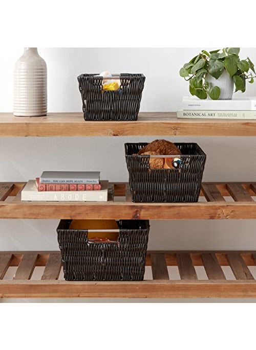 Whitmor Whitmor Rattique Storage Baskets - Black - (3 Piece Set)  - Image 5
