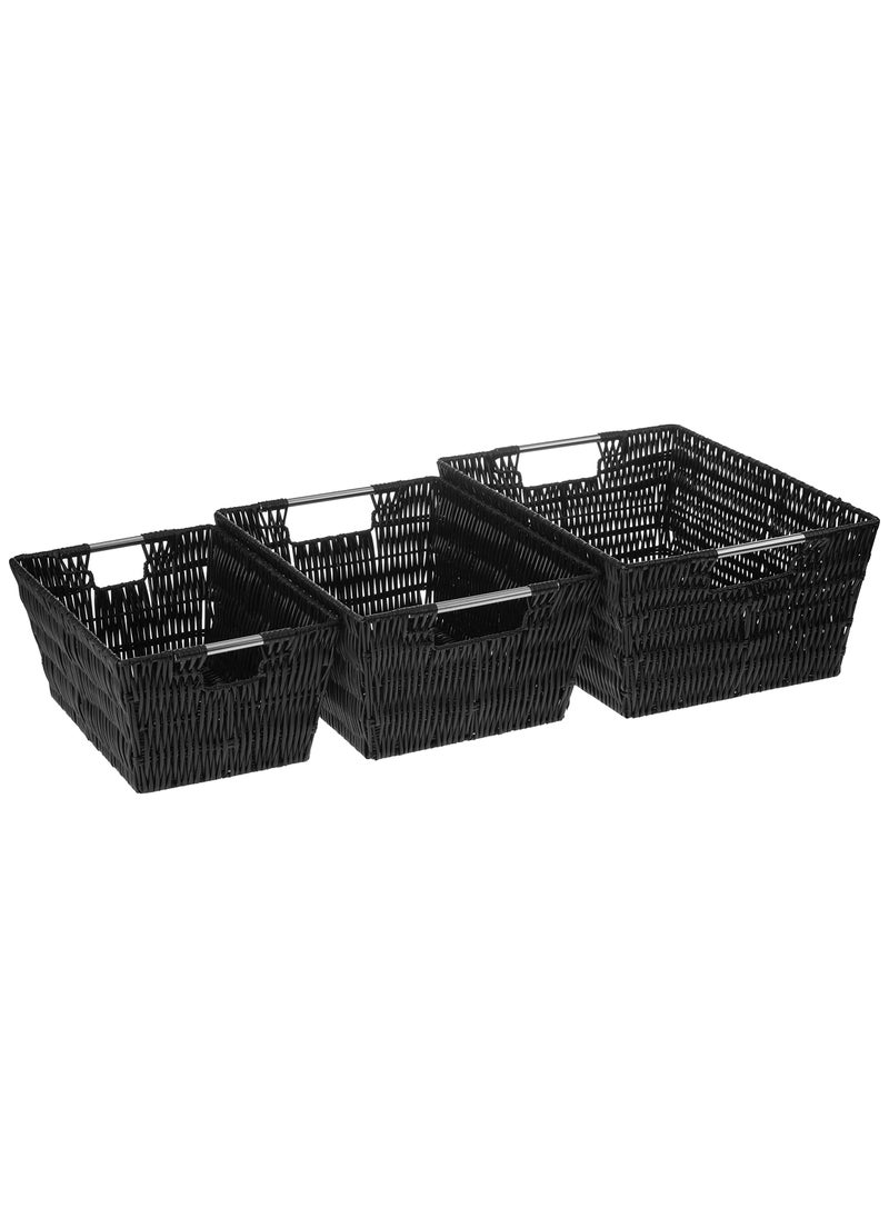 Whitmor Whitmor Rattique Storage Baskets - Black - (3 Piece Set)  - Image 1