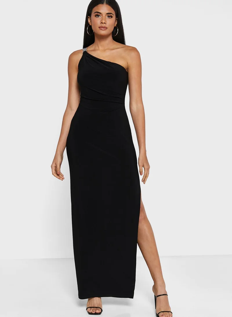 Lauren Ralph Lauren One Shoulder Knitted Dress