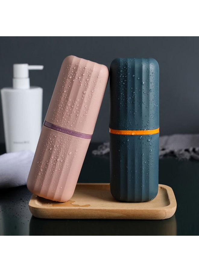 Jajalin Travel Toothbrush Cup For Men And Women, Portable Toiletry Bag Set With Storage For Toothpaste And Toothbrush - Image 1