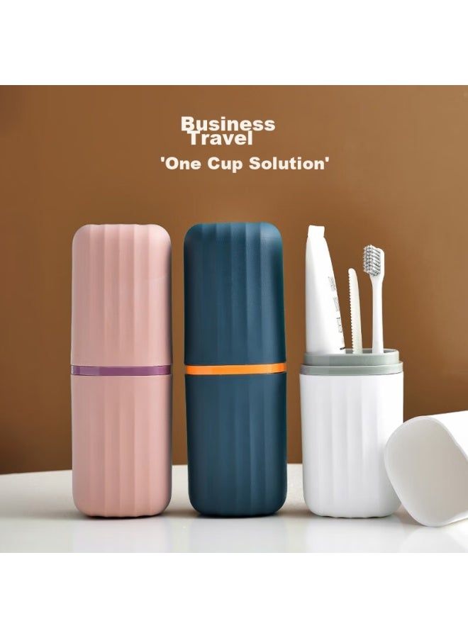Jajalin Travel Toothbrush Cup For Men And Women, Portable Toiletry Bag Set With Storage For Toothpaste And Toothbrush - Image 2