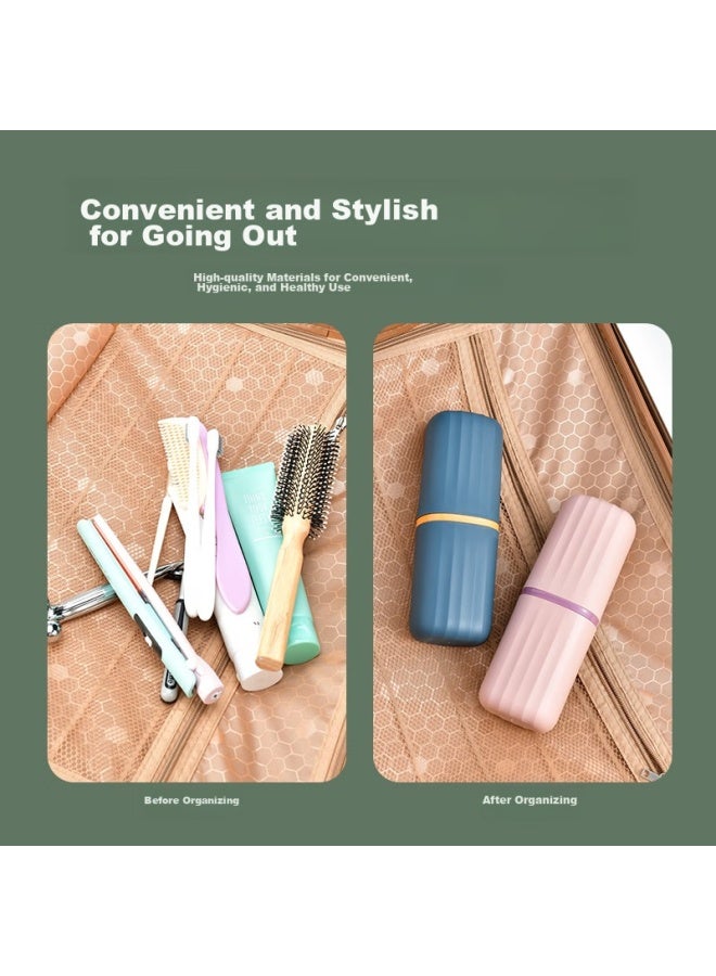 Jajalin Travel Toothbrush Cup For Men And Women, Portable Toiletry Bag Set With Storage For Toothpaste And Toothbrush - Image 4