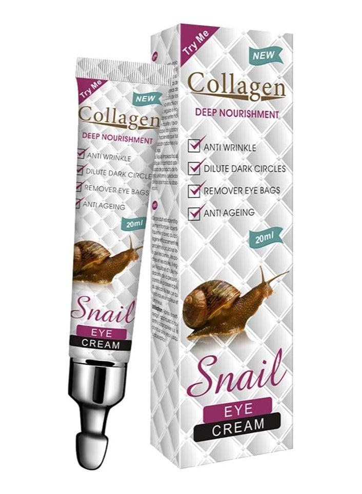 SNAIL Anti Wrinkle Eye Cream, Anti Aging Eye Cream, Eye Cream, Drooping Eyelids Eye Cream, to eliminate bags under the eyes, bags around the eyes, for bags and fine lines 20ML - Image 1