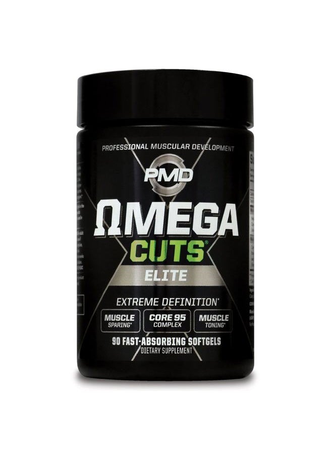 PMD - Sports Omega Cuts Elite Fat Loss-Muscle Defining Formula - Omega Fatty Acids, MCT's and CLA for Muscle Definition and Maintenance - Keto Friendly for Women and Men - Stimulant Free (90 Softgels) - Image 1