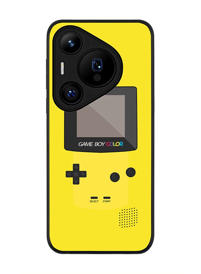 Stylizedd Rugged Black edge case for Huawei Pura 70, Slim fit Soft Case Flexible Rubber Edges Anti Drop TPU Gel Thin Cover -  Gameboy Color - Yellow - Image 1