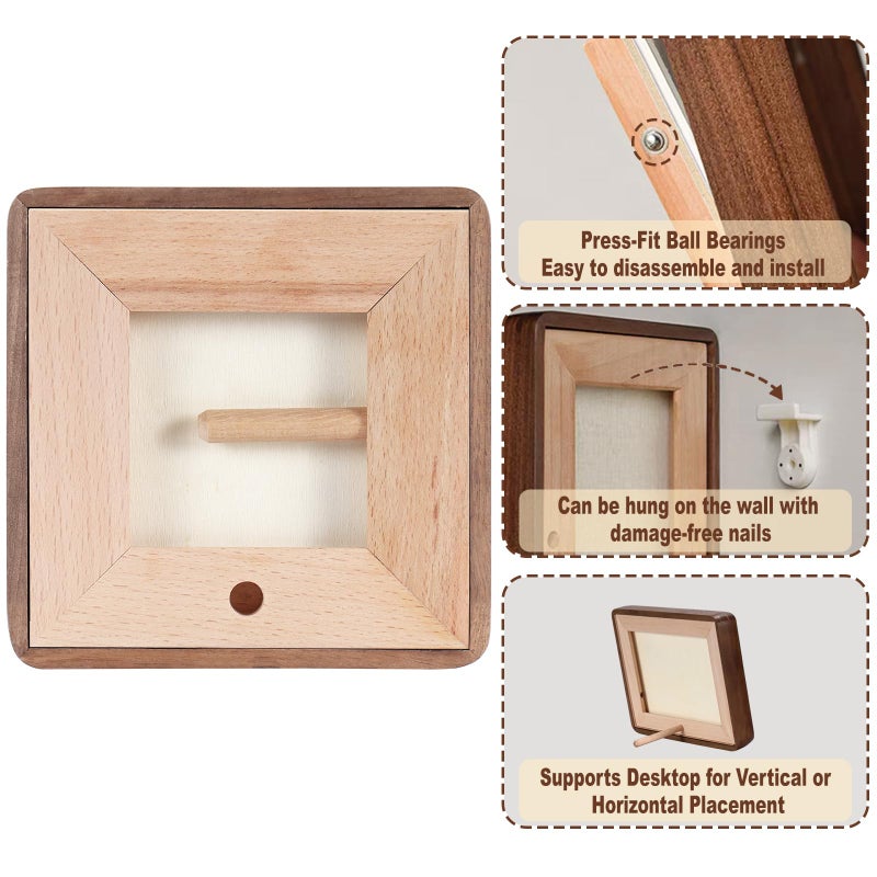 Helplex 4x4 إطار الصورة مجموعة من 2 صورة عرض 2.5x2.5 مع حصيرة أو 4x4 بدون حصيرة مصنوعة من خشب الجوز الطبيعي HD الزجاج المقسى 4 × 4 إطارات الصورة مربعة للجدار أو الطاولة - Image 4