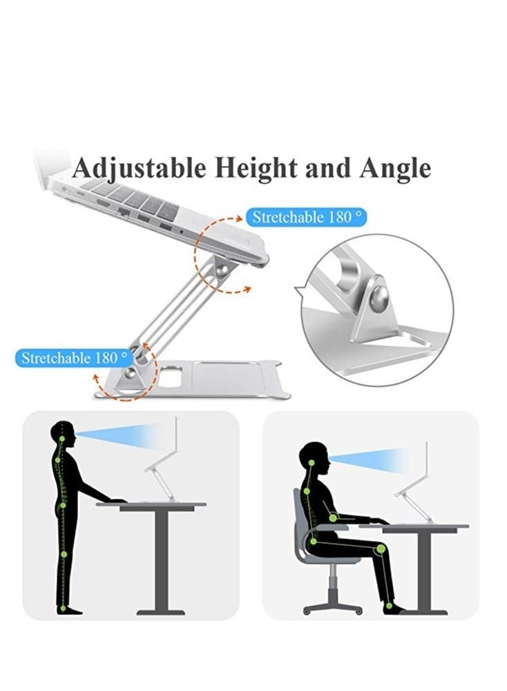 Adjustable Laptop Stand for Desk, Ergonomic Portable Aluminum Laptop Desk Stand - Image 3