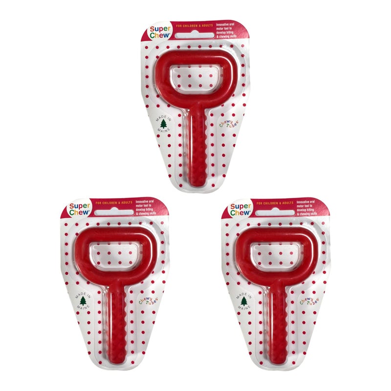 Chewy Tubes Speech Pathology Llc Chewy Tubes Red Knobby Super Chew Set of 3