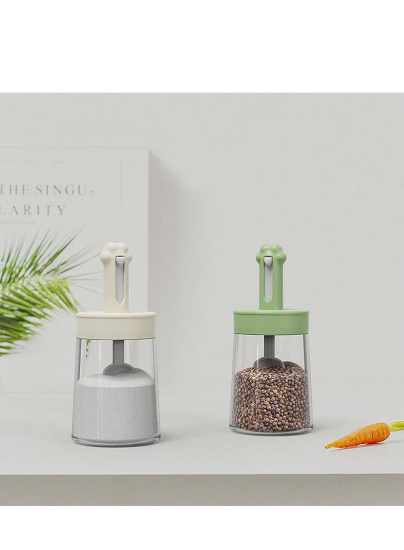 Furtey 2Pcs Cat Claw Seasoning Jar with Integrated Spoon and Lid, Kitchen Moisture-proof Seasoning Bottle , Detachable Seasoning Cccessories , MSG Condiment Jar Random Color - Image 1