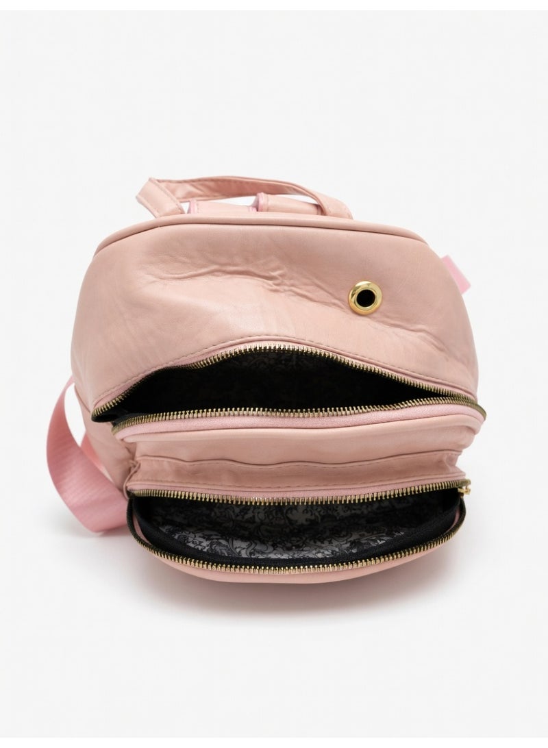 Elegant Quilted Bow Backpack – Premium Fashion Mini Backpack for Women-Pink - Image 3