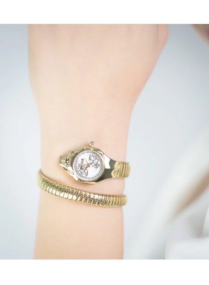 JC Just Cavalli Signature Snake Fiore Fiore Yellow Gold Silver JC1L354M0025 - Image 4