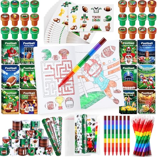 BenLouis 84Pcs Football Party Favors Sports Football Theme Birthday Party Favors Coloring Books Bulk for Kids Team Gift Goodie Bag Fillers Classroom games Rewards Supplies - Image 1