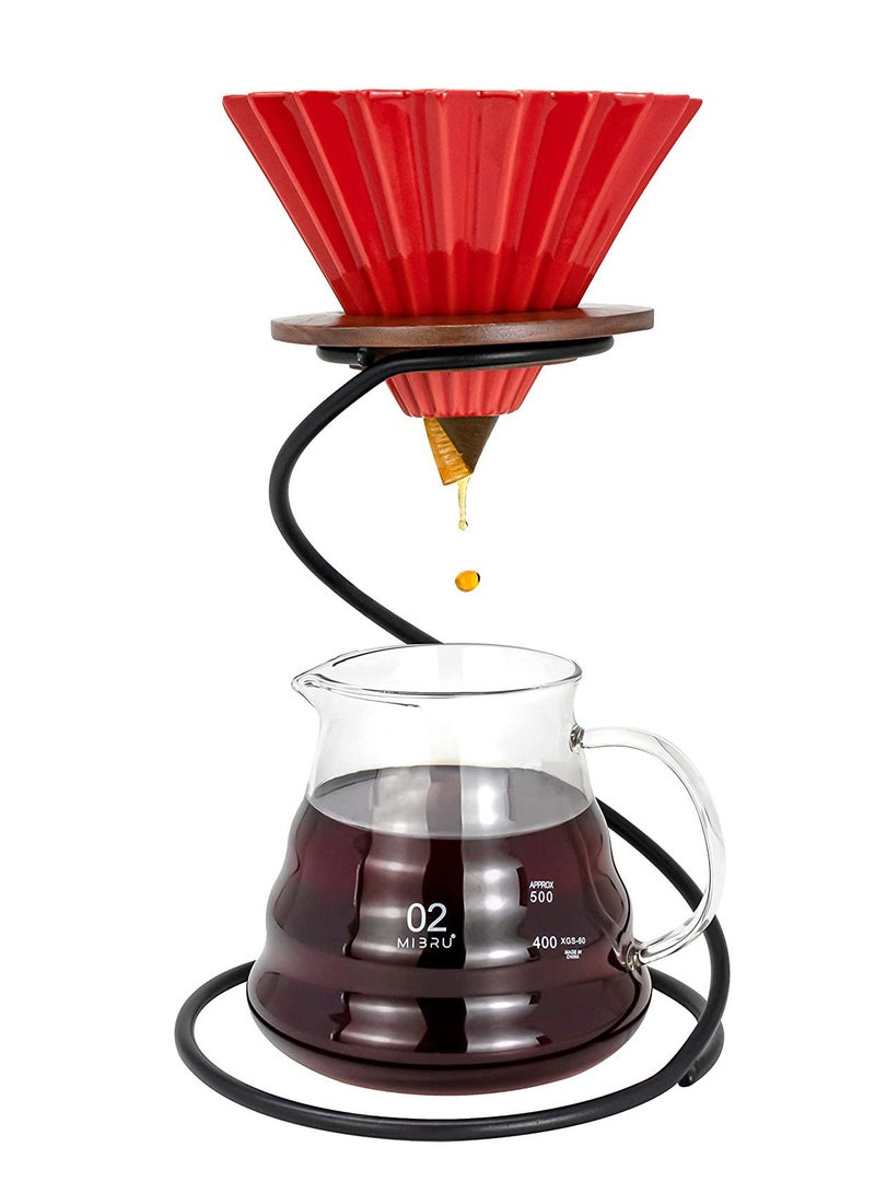 ميبرو طقم تقطير مكينة قهوة بطريقة v60 مجموعة من 4 قطع - Image 2