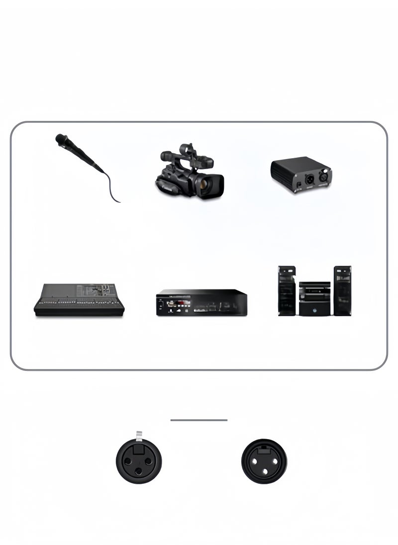 Mindpure Short XLR to XLR Cable 4.92FT, Microphone Cable Male to Female Balanced 3 PIN Compatible with Shure SM Microphone, Behringer, Speaker Systems, Radio Station, PA, Black  - Image 4