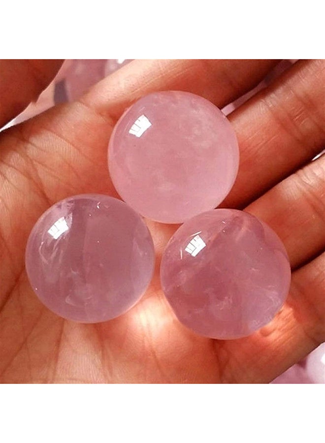 Aceace Natural Pink Rose Quartz Crystal Sphere Ball Reiki Stone Decor (Size : 13 16Mm)