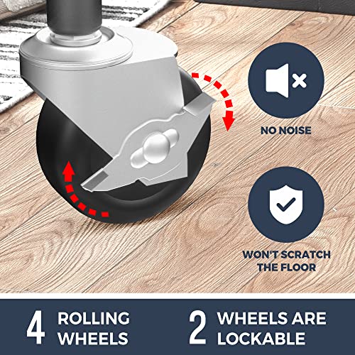 STO STO Laundry Sorter 4 Section, 4 Bag Clothes Hamper, Rolling Laundry Cart Basket with Heavy Duty Lockable Wheels and Removable Bag for Laundry Room, Bedroom, Closet, Gray - Image 5