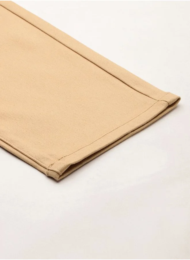 The Indian Garage Co Men Slim Fit Solid Mid-Rise Stretchable Chinos