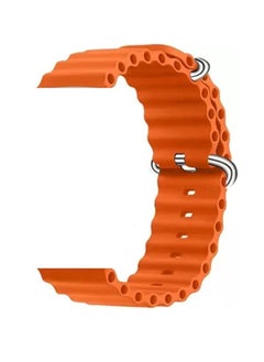 Ocean Soft Silicone Ocean Band Designed For Apple Watch Ultra Band 49mm,45mm,44mm,42mm for Men Women High Qulaity Adjustable Bands for Apple iWatch Series 8,7,SE,6,5,4,3,2,1 Orange  - Image 3