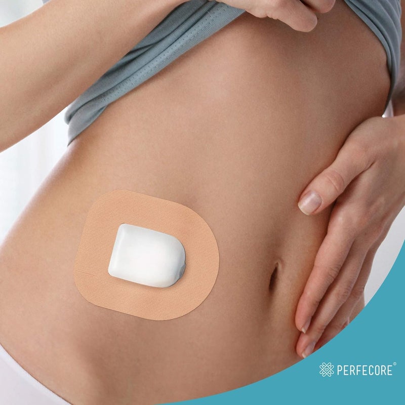 Perfecore Adhesive Bandage Patch Compatible wOmnipod 30Pack Set  Waterproof Sweatproof Continuous Glucose Monitor Sensor Cover Tape for Sensitive Skin  Diabetes and Diabetic Supplies  Nude - Image 5