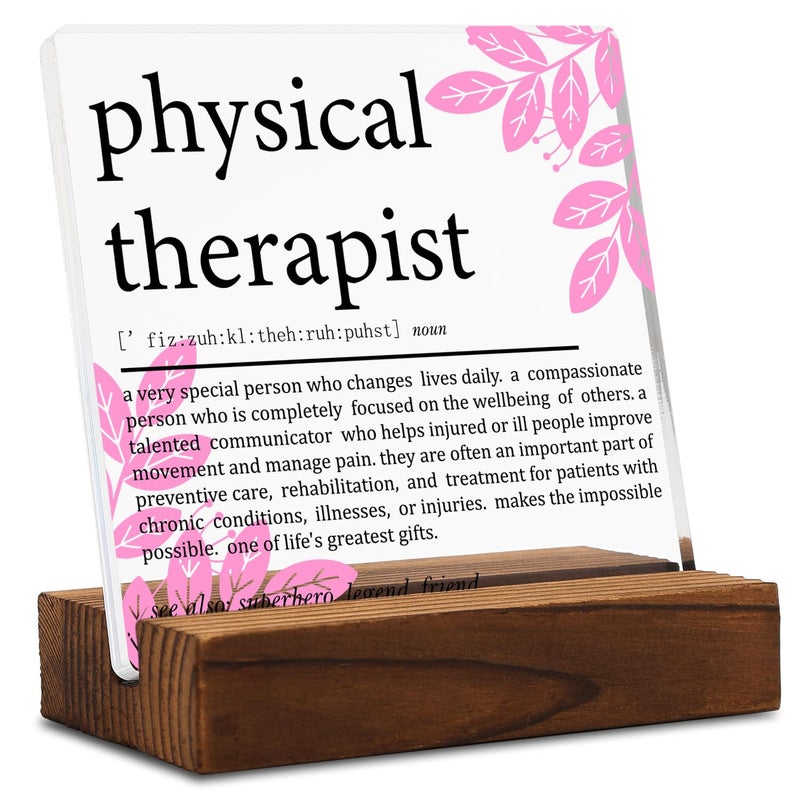 YODOCAMP Physical Therapist Gift for Women Men Clear Desk Decor Sign  Appreciation Gifts for PT Doctor of Physical Therapy Student  Funny PT Plaque Signs for Medical Clinic Office Decoration - Image 1
