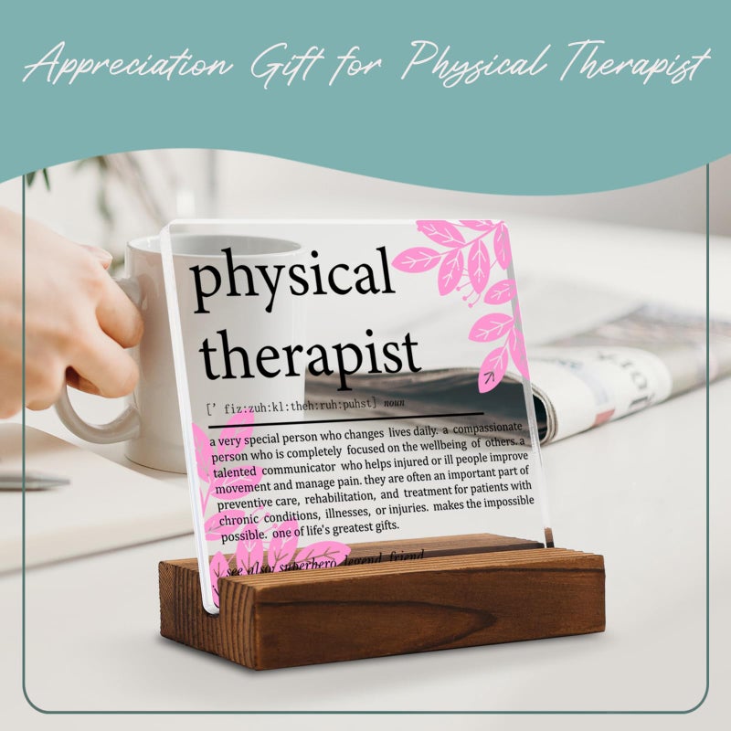 YODOCAMP Physical Therapist Gift for Women Men Clear Desk Decor Sign  Appreciation Gifts for PT Doctor of Physical Therapy Student  Funny PT Plaque Signs for Medical Clinic Office Decoration - Image 5