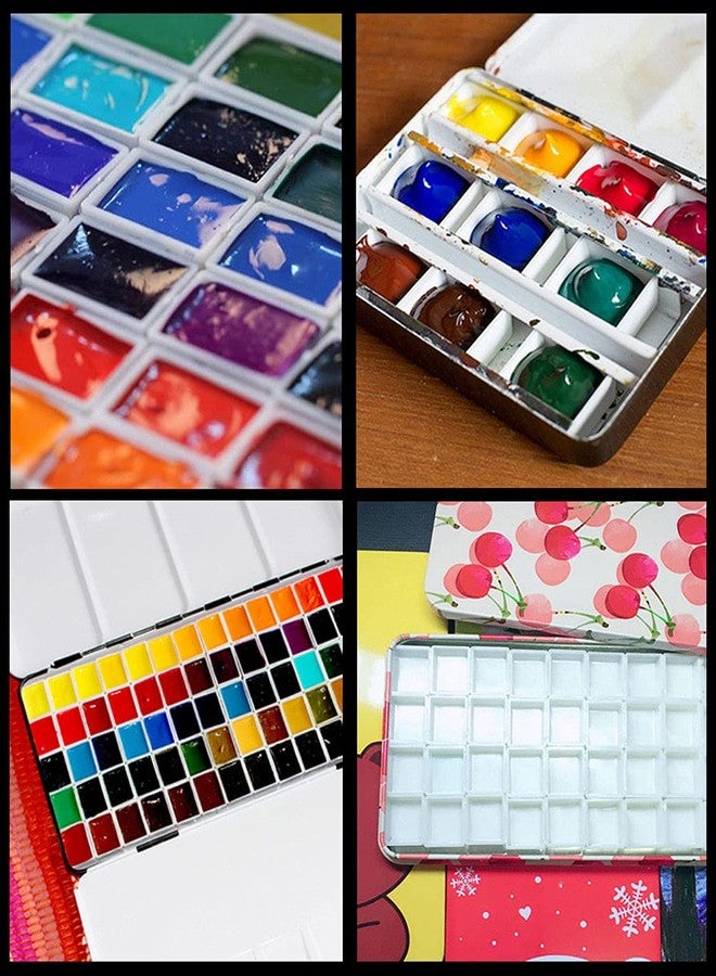 Luzen 30Pcs Plastic Empty Watercolor Paint Pans Full Pans Sub-Packing Pans Tins for Art Painting and DIY Craft, White - Image 5