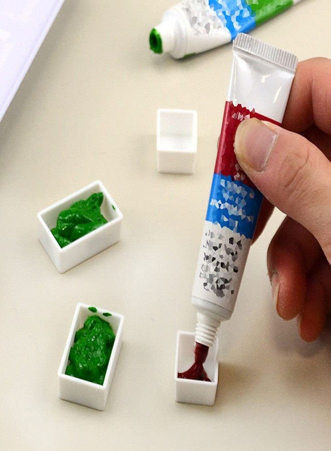 Luzen 30Pcs Plastic Empty Watercolor Paint Pans Full Pans Sub-Packing Pans Tins for Art Painting and DIY Craft, White - Image 3