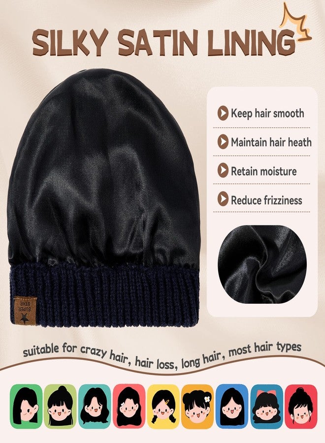 Zando Toddler Satin Lined Winter Hat Knitted Baby Beanie Silk Lined Infant Toddler Beanies Boys 2t-4t Baby Winter Hats for Boys Girls Warm Newborn Infant Winter Beanie Cap Black 6-36 Months - Image 2