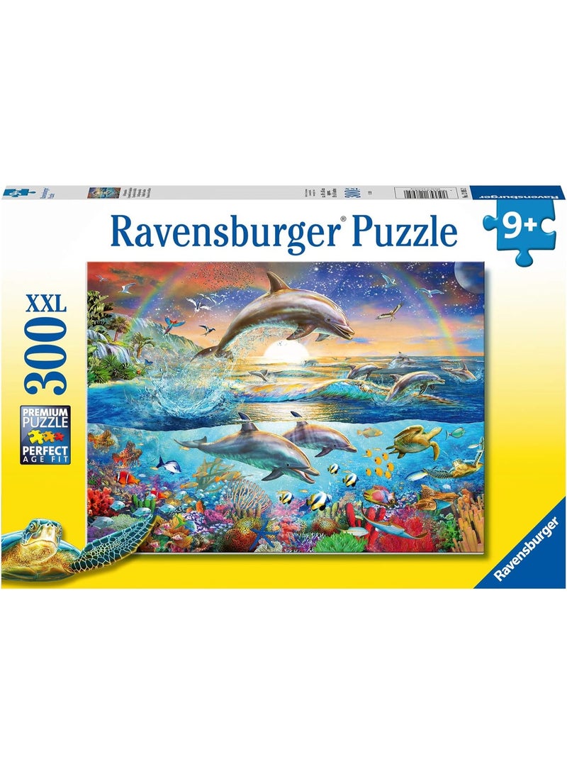 Ravensburger Dolphin Paradise 300 Piece XXL Jigsaw Puzzle â€“ Extra Large Pieces Kids Puzzle, Softclick Precision Fit, Beautiful Dolphin Ocean Artwork, Fun Learning Activity for Children Ages 9+ | 12895-2 - Image 2