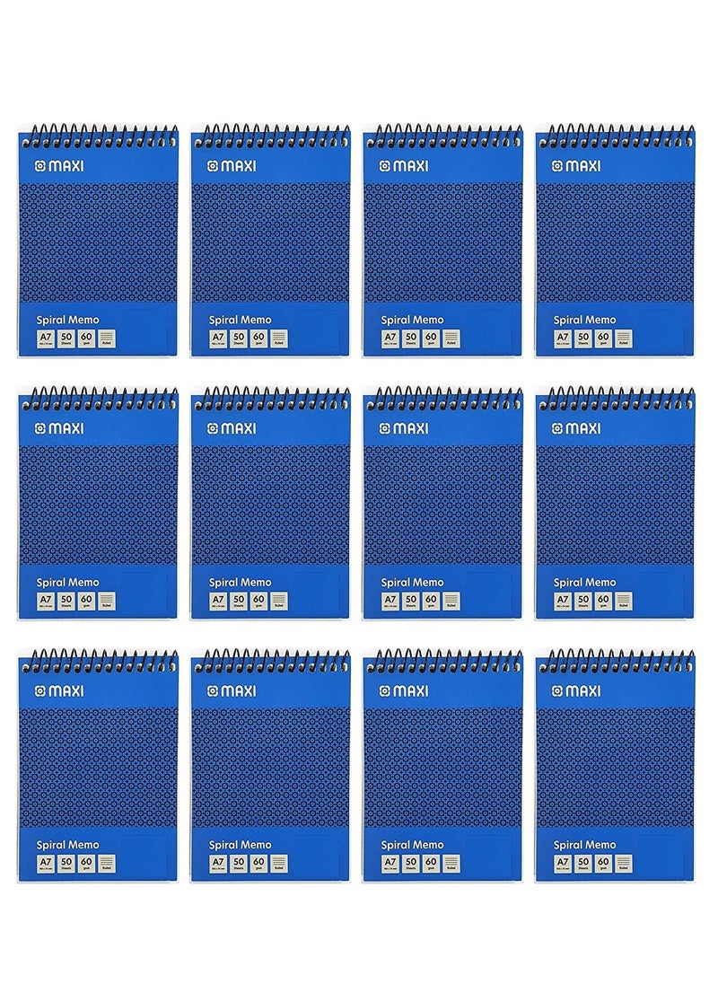 Maxi - 12-Piece A7 Size Notepad With Top Spiral Binding - Image 1