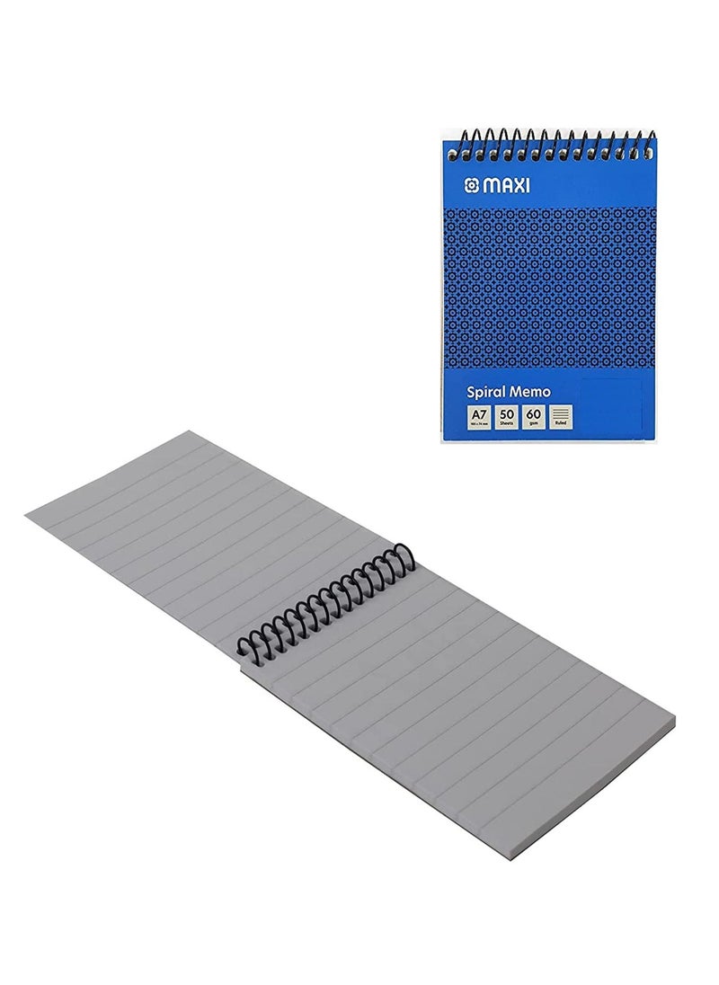 Maxi - 12-Piece A7 Size Notepad With Top Spiral Binding - Image 1