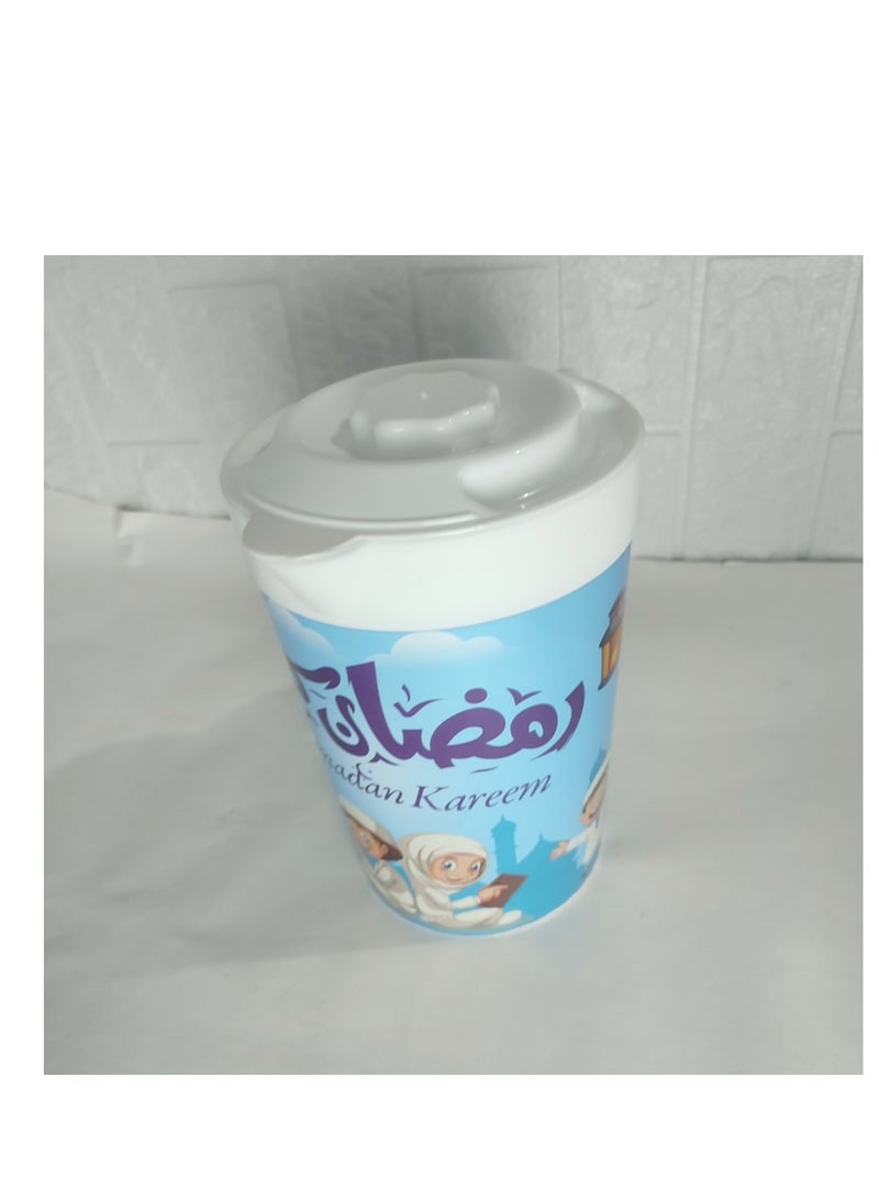 دورق رمضان بسعة كبيرة عالي الجودة بلون ازرق  - Image 1